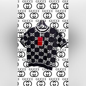 Gucci Monogram Black and White Crewneck Sweater